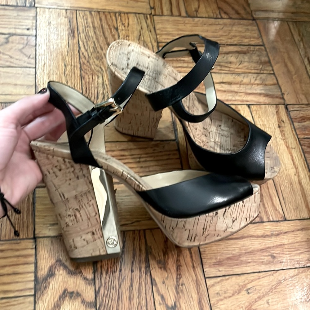 Black heeled sandals- barely worn- great condition